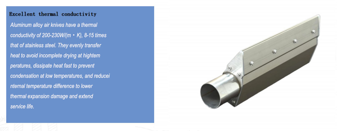 Features of Aluminium Alloy Air Knives Features of Aluminium Alloy Air Knives
