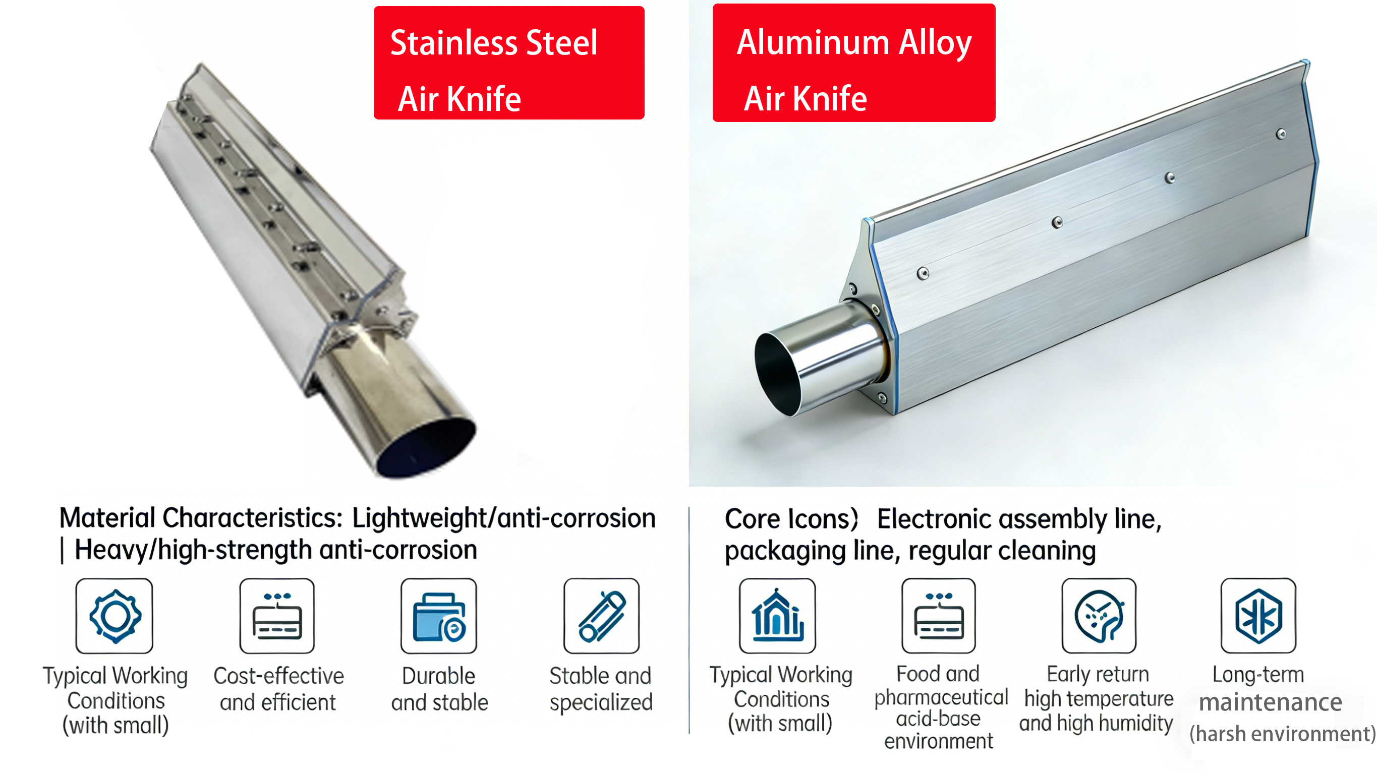 Aluminum vs Stainless Steel Air Knives: When to Upgrade & When It’s Not Needed